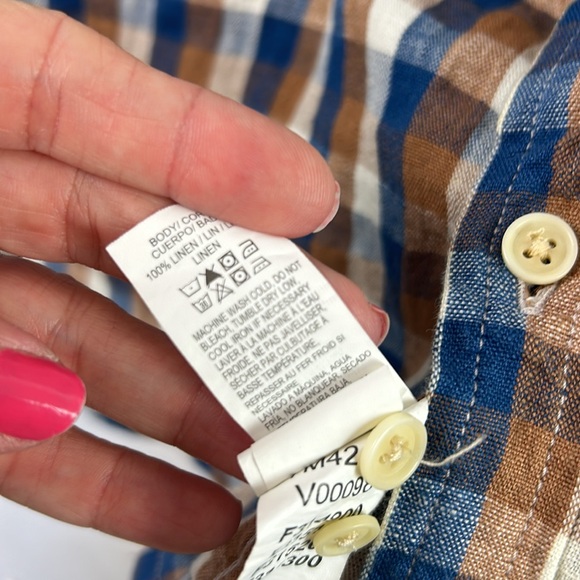 Lucky Brand linen short sleeve plaid men’s button shirt XL - Picture 5 of 5